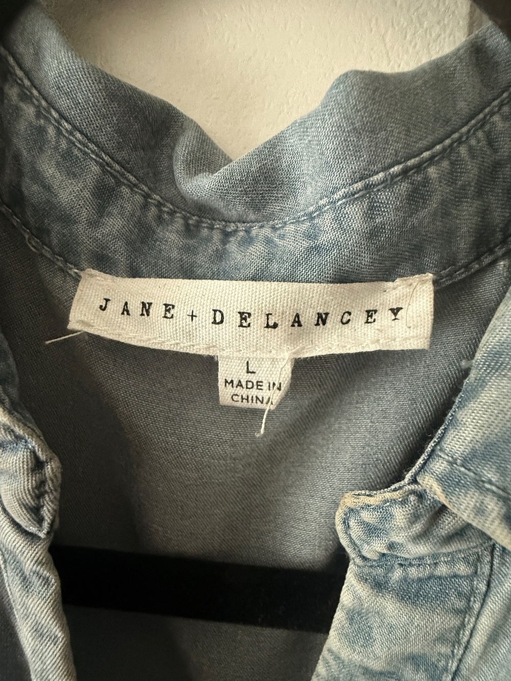Light Wash Soft Denim Button-Down Dress - Picture 5 of 5